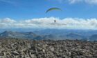 A paraglider jumped from the top of Ben Nevis. Supplied by Deadline News.