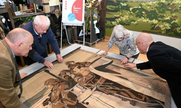 Can P&J readers help solve the mystery of this piece of stitched textile work recently unearthed in Aberdeen? Picture by Paul Glendell