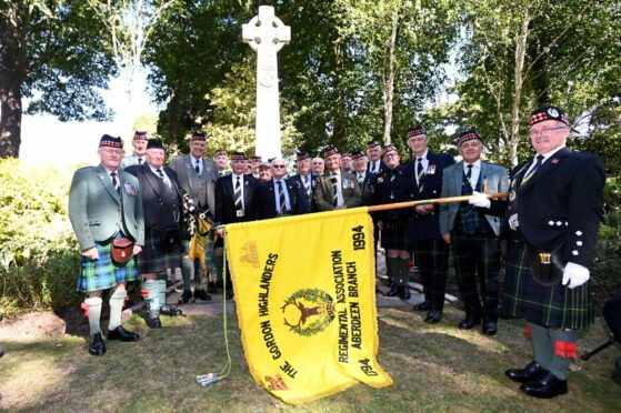 Pictured are members of the Gordon Highlanders Association at the official opening of the refurbished Gordon Highlanders Eqypt 1882 and Sudan 1884 memorial in Duthie Park, Aberdeen.
Picture by Darrell Benns.