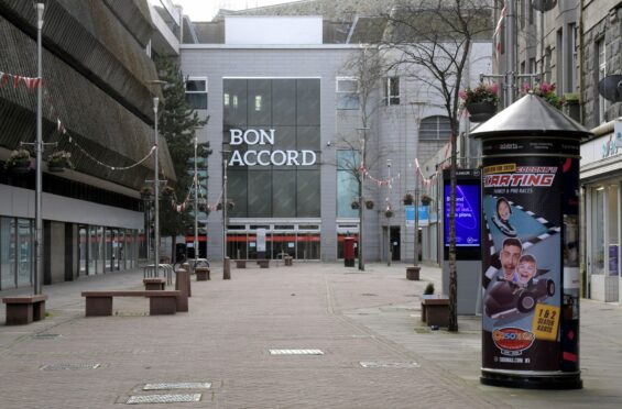 The entrance to the Bon Accord Centre, which went into administration earlier this year. Picture by Kath Flannery