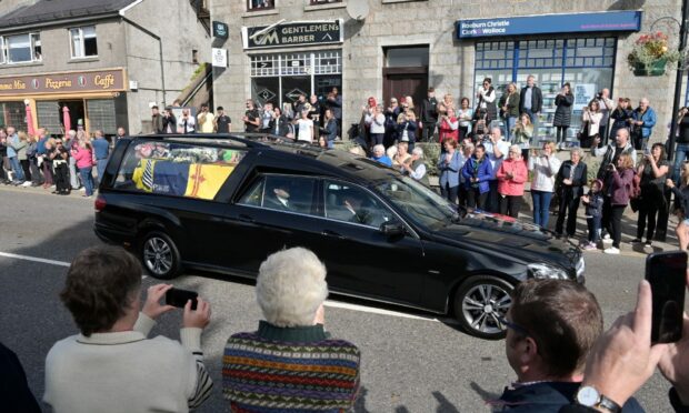 The funeral cortege through Banchory for Her Majesty Queen Elizabeth.