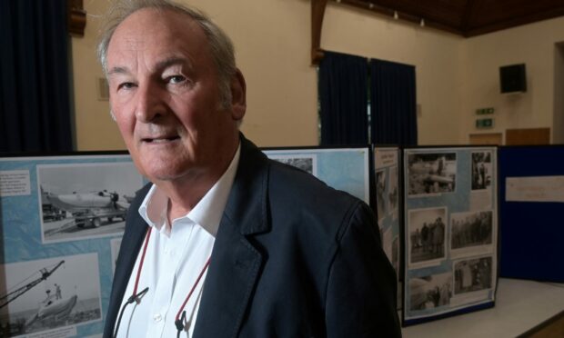 Richard Noble, who was inspired by John Cobb, opens an exhibition in Drumadrochit to mark the 70th anniversary of cobb's death on Loch Ness. Image by Sandy McCook /DC Thomson