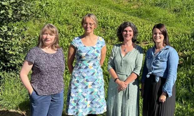Suicide Bereavement Service team - Sheila Houston, Annie Lawson, Lara Van de Peer and Annalie MacKenzie. Supplied by Support in Mind Scotland.