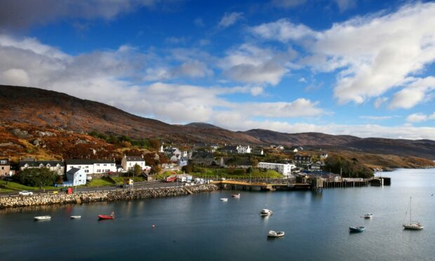 The power line goes from Harris to Stornoway, shown here is Tarbert in Harris. Image Andrew Milligan/PA Wire.