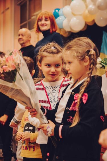 Children taking part in the procession.