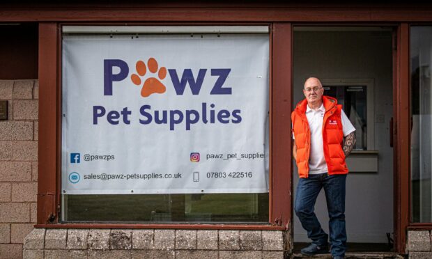 Steve Bruce outside his new pet shop in Westhill. Picture by Wullie Marr / DC Thomson