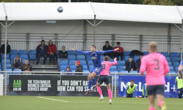 Morgyn Neill in action for Cove against Raith Rovers. 
Pictures by Wullie Marr/DC Thomson