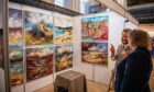 Visitors enjoying the artwork at Aberdeen Art Fair. Picture by Wullie Marr / DC Thomson