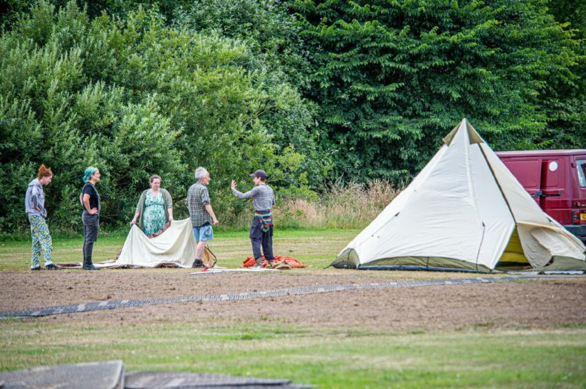 Climate campaigners made St Fittick's Park in Torry their home in June, in protest at the ETZ plans. Picture by Wullie Marr/DCT Media.