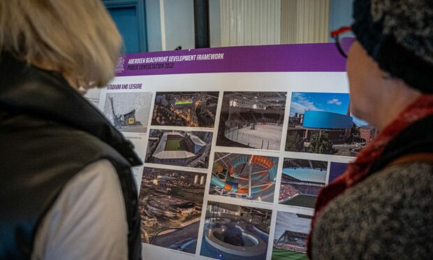 The public has their say at a consultation event on the plans for Aberdeen beach. Image: Wullie Marr/DC Thomson.