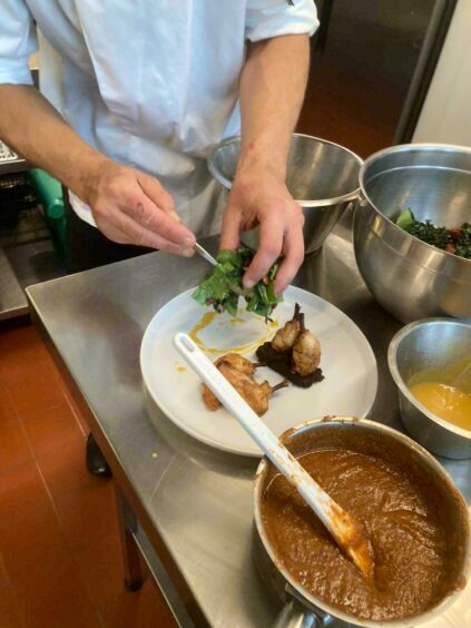 Food being prepared