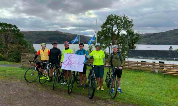 The cyclists set off on Sunday. Supplied by Eilidh MacLeod Memorial Trust.