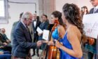The Duke of Rothesay met performers from the birthday concert. Supplied by Classic FM.