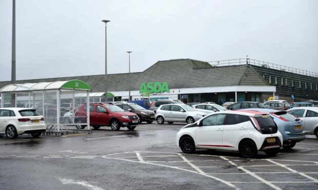 The crash took place in the Asda car park in Bridge of Don. Picture by Darrell Benns/DC Thomson.