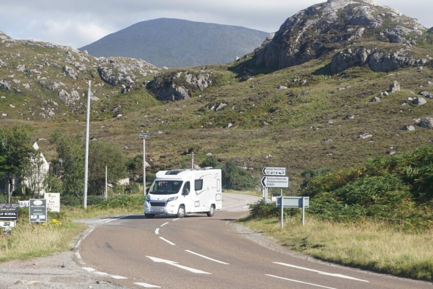 A campervan on the NC500