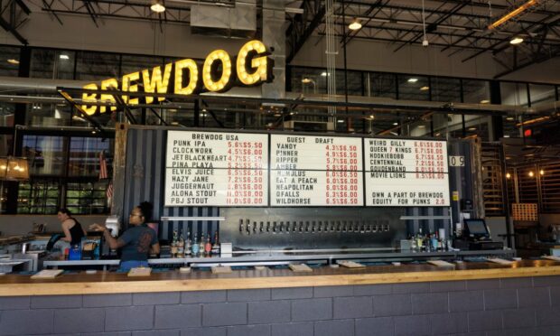 BrewDog's craft beer board at the company's site in Columbus, Ohio, in the US.