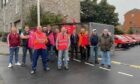 Royal Mail postal workers striking in Aberdeen.