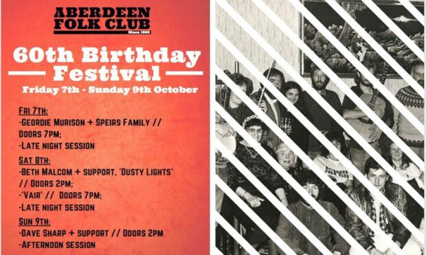 Poster for Aberdeen Folk Club's 60th celebrations