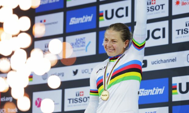 Neah Evans was crowned world champion in the points race at the 2022 Championships.