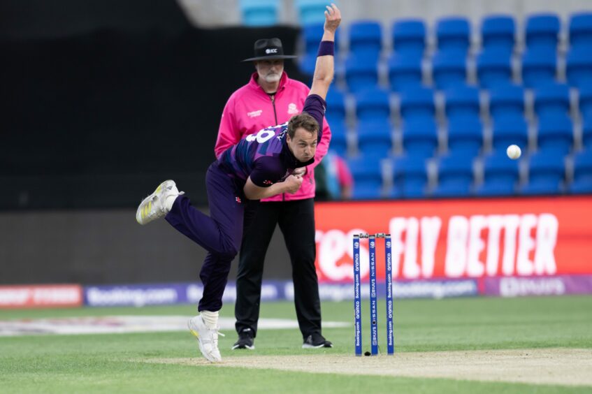 Josh Davey was the pick of the Scotland bowlers. Image: Izhar Ahmed Khan/Shutterstock (13471198y)
