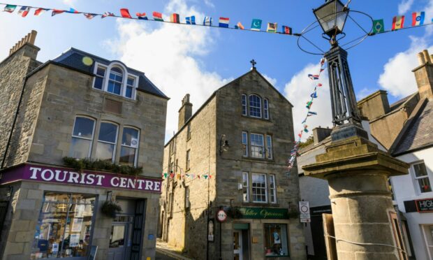 Businesses in Lerwick town centre were forced to rely on cash during the outage. Image: Shutterstock / Eleanor Scriven
