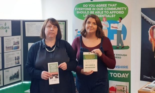 Aberdeenshire North Foodbank's chief officer, Debbie Rennie and the charity's community participation and communications lead, Shona Singer. Image: Chris Cromar / DC Thomson.
