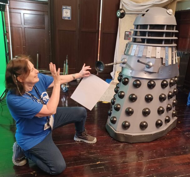 Kathleen Milne, one of the people behind OH!CON, poses with a dalek.
