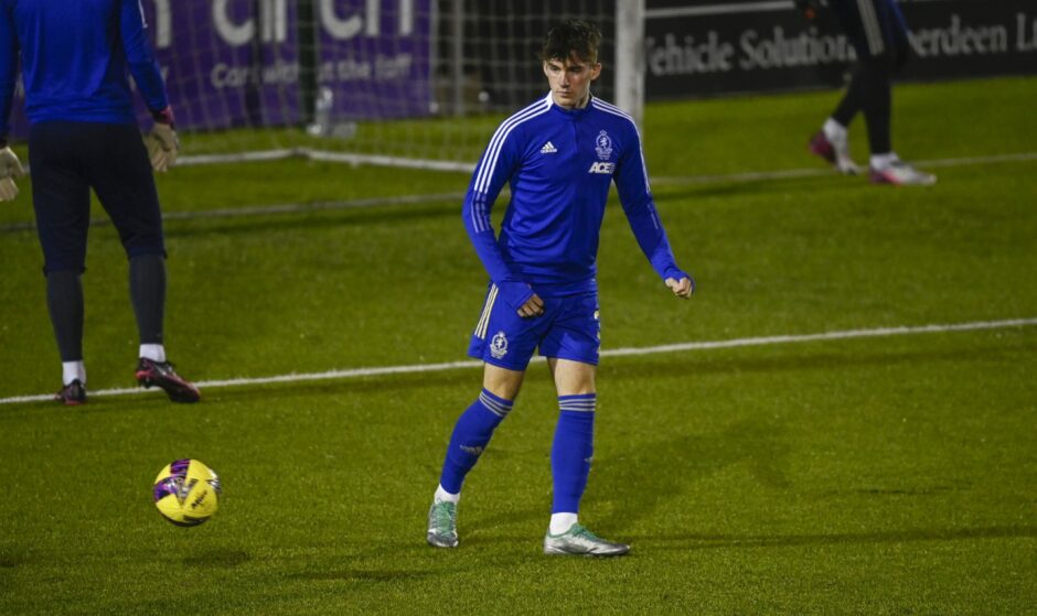 Evan Towler is on loan at Cove Rangers from Aberdeen. Image: SNS