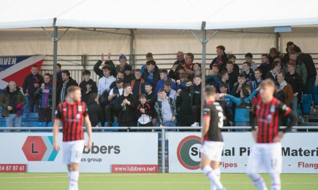 Inverness fans during the Championship match against Cove Rangers at the Balmoral Stadium. Image: Euan Cherry / SNS