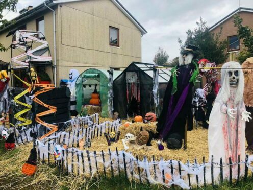 The Halloween display at Druid Road in Hilton. Image: Inverness Community Food Shed/ Facebook.