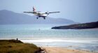 Loganair operates daily flights between Barra and Glasgow. Image: James Fraser/Shutterstock.