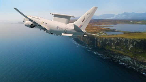 The UK Wedgetail AEW Mk1 is expected to arrive at RAF Lossiemouth next year. Image: RAF.