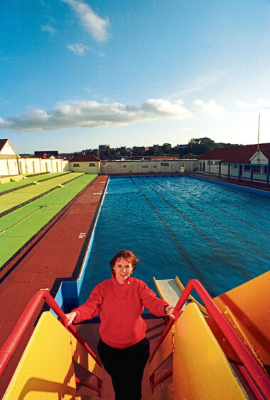 1995 - Lynn Zaccarini of the Friends of Stonehaven Outdoor Pool campaign group which fought to keep the pool open