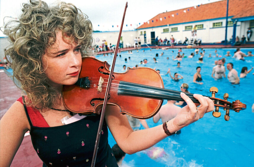 1999 - Jen Sutherland of Galik Bred at the Stonehaven open air pool ahead of the Stonehaven Folk Festival