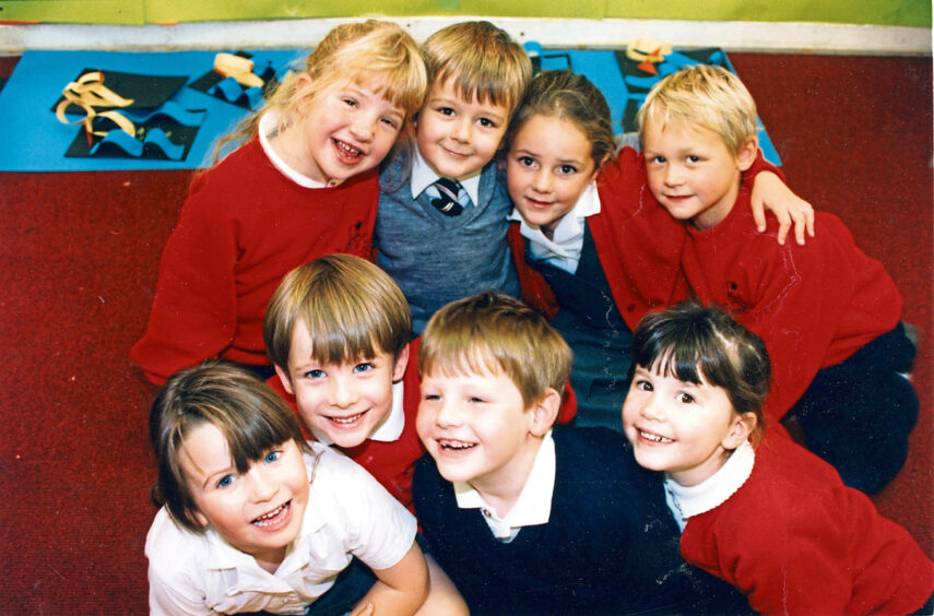 A group of eight Dyce schools pupils.