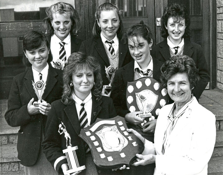 1987 - The Scottish Championship winning Cults Academy girls tennis team.