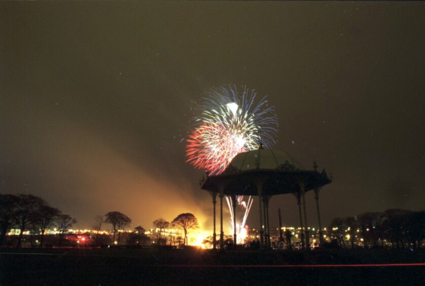 A fireworks display at Duthie Park in Aberdeen