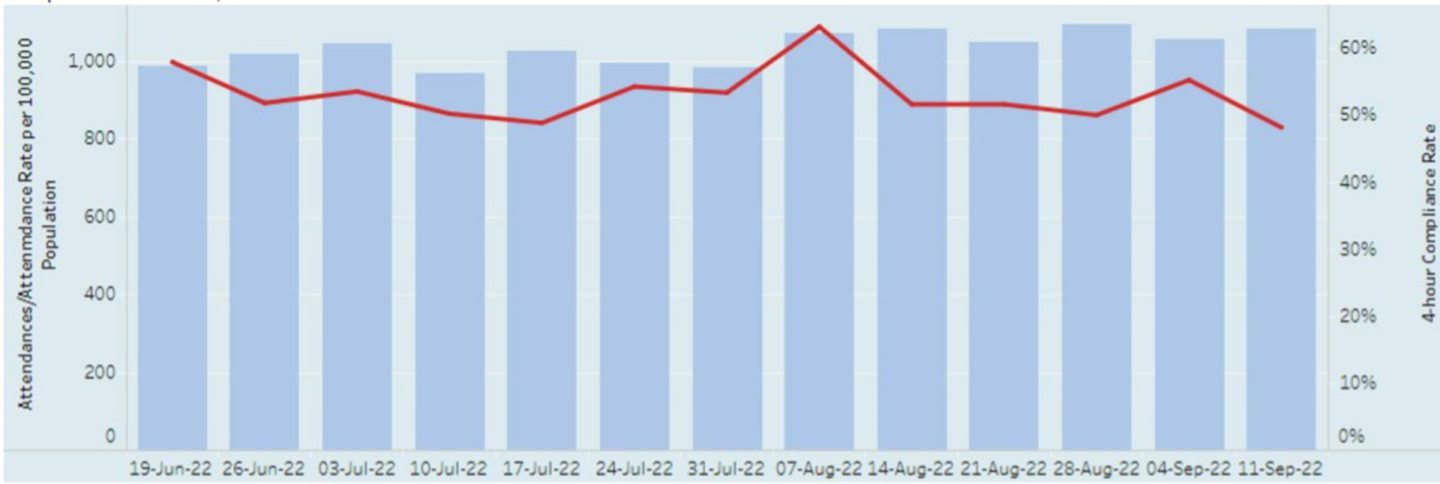 Fewer than 50% of patients arriving at A&E in Aberdeen being seen within four hours, with waiting times getting longer. Image: NHS Grampian