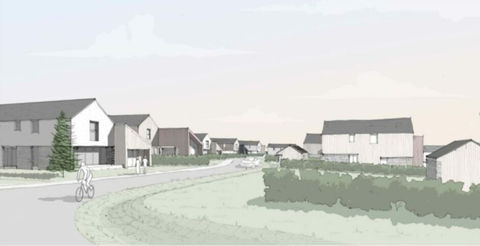 An artist impression of the new Banchory eco village. Image: Aberdeenshire Council