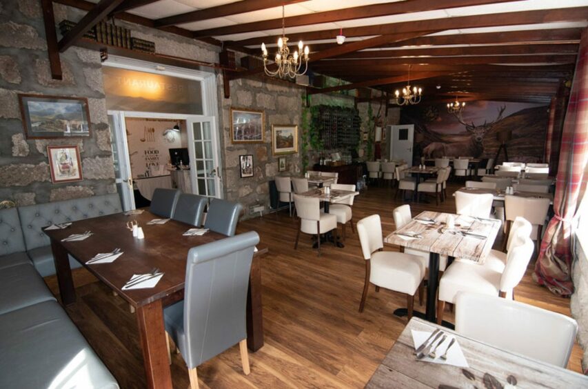 Dining room of the hidden gem restaurant in Kemnay.