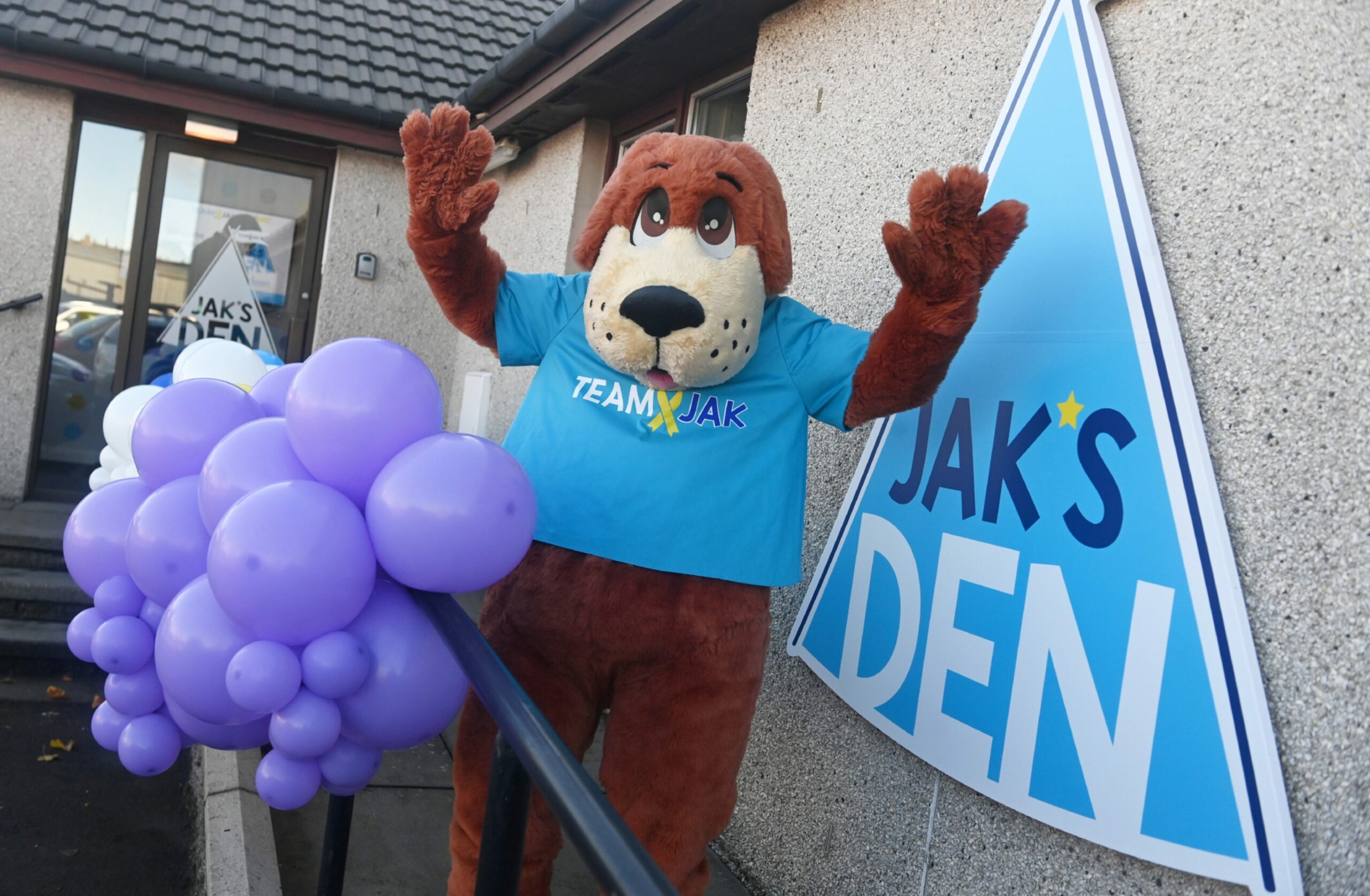 Charity mascot TJ was thrilled to help open the new Jak's Den in Aberdeen. Image: Chris Sumner/ DC Thomson