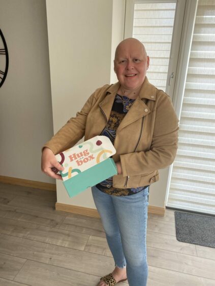 Lynne's daughter won a Hug in a Box delivery after writing about her mum's journey in an Instagram competition.
