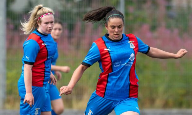 Caley Thistle's Kayleigh McKenzie, left, and Megan McCarthy, right.