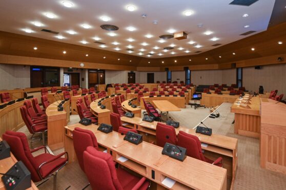 Highland Council chambers will be the scene of many a difficult decision in 2023. Image: Jason Hedges/DC Thomson