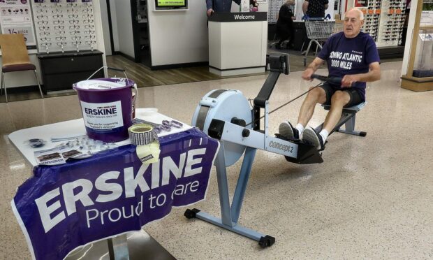 John Baillie has been rowing thousands of miles at Tesco stores to raise funds for Erskine. Image: Erskine.
