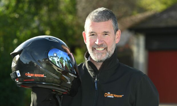 Martin Slowey launched The Helmet Inspection Company in July last year. Picture by Kenny Elrick/DC Thomson
