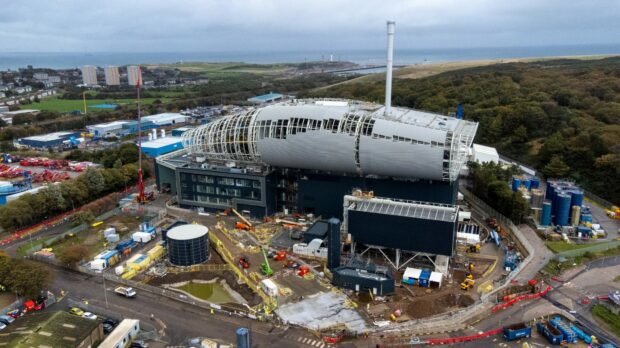 The £150 million project was due to start taking waste yesterday. Image: Kenny Elrick.