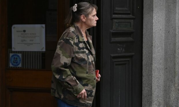 Angela Morrison leaving Aberdeen Sheriff Court.