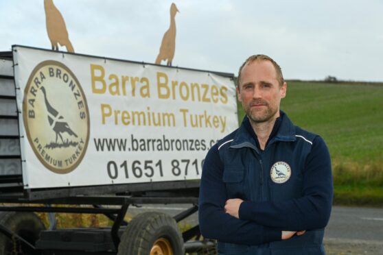Turkey farmers, like Craig Michie of Barra Bronzes, are warning of shortages as a result of avian flu. Picture Kenny Elrick/DC Thomson