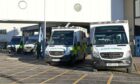 Ambulances outside Aberdeen Royal Infirmary in January 2011. Concerned have been raised about A&E waiting times in NHS Grampian.